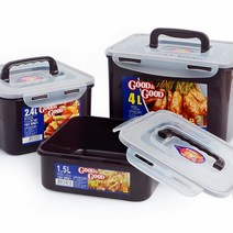 socean FDA 국산 채소 보관통 손잡이 밀폐용기 김치통 소 발효식품 저장용기 김장 김치 보관통 진공 음식 반찬통 안, 2.4L