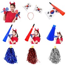 월드컵 응원도구 악마머리띠 태극기 짝짝이 나팔 장갑, 선택02-손짝짝이(28cm)블루