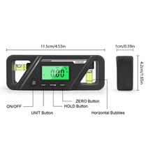 디지털수평계 레이저수평기 90 도 자석 레벨 각도 테스터 디지털 각도기 게이지 경사계 목공 분석 장비, 02 Black