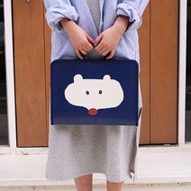 ［lI］손잡이지퍼파일 케이스 서류파우치 화일 손잡이가방, 알로하베어
