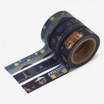 모두숍W4C7EFF Masking tape 3p set - 04 Midnight 디자인문구 데코아이템 다이모 테이프 마스킹, 본상품선택