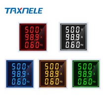전류계 AC 60-500V 1-100A LED 디지털 전압계 Hertz HZ 신호등 220V 전압 전류 미터 볼트 테스터 탐지기, 03 Square V A HZ, Green