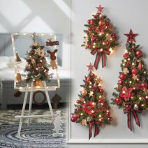 아웃팅 크리스마스트리 전구 장식 벽트리 풀세트, 18_이젤 캔버스트리 그레이골드 1M