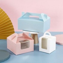 머핀 포장 박스 일회용 컵 케이크 케익 쿠키 상자 케이스 빵 에그타르트 마카롱 스콘 선물, 핑크1구 + 50개