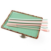 국산 플래티늄 실리콘 빨대 4p + 세척솔 + 파우치 백금촉매, 빨대혼합+핑크세척솔, 5개