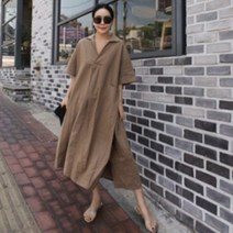 이유무무 루즈핏 데일리 롱 면마반팔원피스 NA21030904