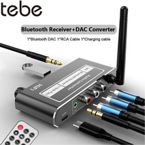 블루투스dac hifi 오디오 수신기 엠프 무선 변환기 동축 어댑터 디스크 포함 재생 마이크 원격 제어, 한개옵션0