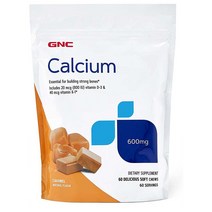GNC 칼슘 600mg 카라멜 소프트 츄 Calcium (60정)