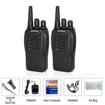휴대용무전기 소형 경량 바오펑 BF888S 워키 5W UHF400470MHZ 빠른 스페인 러시아 체코 공화국111009, CHINA, EURO, 2PC Air Add ear