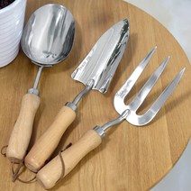 모종삽 호미 갈퀴 꽃삽 북삽 흙삽 잔디갈퀴 조경 분갈이 조개잡이도구 해루질삽 스텐 모종삽 5종, 3. 원목흙삽