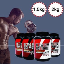 매그넘 프로 헬스보충제 단백질보충제 근육증가 프로틴 체중증가 게이너 1.5kg 2kg 대용량, 프로틴(근육증가) 1.5kg 쿠키앤크림맛 2통, 2개