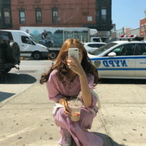 온나뷰 루즈핏 스트라이프 롱셔츠원피스