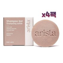 Arista 아유르베다 샴푸바 (4개) 스위트 아몬드 오일 함유 무파라벤 무실리콘 트레벨사이즈