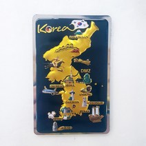 한국 전통 한반도 지도 자석 냉장고자석 마그넷 외국인 선물 관광 기념품, 검정