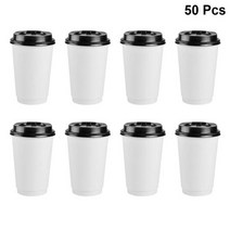 물결종이컵 크라프트종이컵 크래프트용기 50pcs 일회용 커피 컵 절연 테이크 아웃 컵, 8oz 280ml