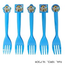 토이 스토리 테마 파티 장식 일회용 식기 종이 컵 Plats 냅킨 풍선 베이비 샤워 아이 생일 용품, 08 fork-10pcs