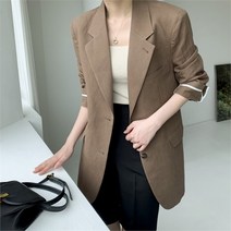 러빙엠 빈티지 린넨 100 박시 투버튼 루즈핏 싱글 하프 자켓 (7055216)