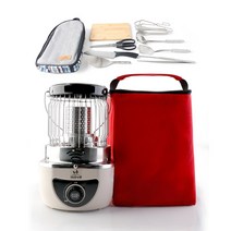 (가방 상부망 포함) 2023 인더스 부탄 가스 히터 난로 / 휴대용 캠핑용 사하라 탄, 인더스 가스히터 + 퀸센스 캠핑 키친툴 10P