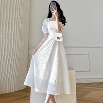 화이트 블랙 자카드 웨딩 스냅 드레스 돌잔치 원피스