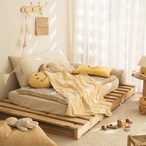 옐로우 스마일 토퍼형 사계절 낮잠이불세트, 낮잠이불 풀세트