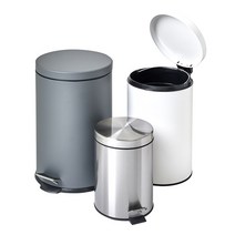 할메이드 인테리어 무소음 원형 페달휴지통 종량제 쓰레기통 5L 12L 20L, 1개, 20L 무광그레이