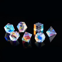 프리즘 과학시간 7pcs 라이트 사진 장식품 일곱 무지개 색 크리스탈 발렌타인 데이 여자 친구 선물 일곱 조각 정장 광학 유리