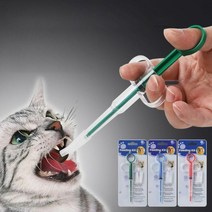 알약 주사기 고양이 강아지 약 먹이기 용품 실리콘 물약, 그린 1P