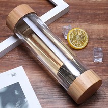 크리스 이중유리 티텀블러 400ml 거름망 휴대보틀