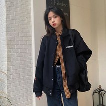 여성야구점퍼 자켓 코트 특대 작은 달콤한 멋진 빈티지 유니폼 여 봄