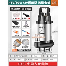 DC 농업용양수기 수중펌프 농사 장마 배수 24V 48V, E타입 DC 농업용양수기 패키지