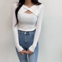 아담블링 / [날씬핏] 꼬임 트임 니트 긴팔티