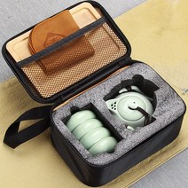 아트미니 휴대용 다기세트 다관 찻잔 이동식 여행용 다도세트, 단일사이즈, 8_옥색 다관1 찻잔4