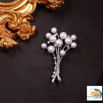 불꽃 브로치 진주