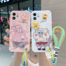 갤럭시 A10E A20E JEAN2 진2 케이스 스펀지 뚱이 캐릭터 핸드 스트랩 폰케이스 galaxy a10e a20e strap case
