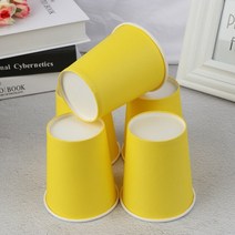 물결종이컵 크라프트종이컵 크래프트용기 10pcs 컬러 일회용 컵 수제 종이 컵 유치원, 노란색, 10개