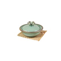 단고재 청자 꽃 찜기 ( 소 ) / 죽그릇 찜그릇 반찬그릇 스프그릇 반찬기 갈비찜기 찜그릇, 1개