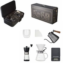 캠핑 커피 세트 핸드드립 원두 여행 손 선물 상자 스테인레스 포트 드립 필터 가정용 보관, D