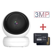 펫캠 펫cctv5MP PTZ IP 카메라 실내 와이파이 애완 동물 베이비 모니터 자동 추적 CCTV 홈 보안 오디오 IR, 02 3MP Add 32G Card_04 영국 플러그