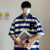 빈티지 스트릿 남성 오버핏 반팔 카라티 송민호 주우재 패션 스타일 티셔츠