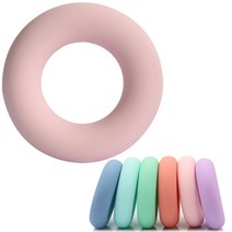 실리콘 도넛 악력기 / 다양한 컬러의 레인보우 악력기 / 휴대용 악력기 / 실리콘 악력기 / 손목운동 / 팔근력 향상 / 사무실 집 홈트 다이소 악력기 / 손가락 지압락 압력기, 베이비 핑크 (10LB)
