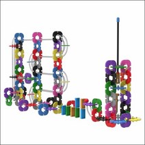 뉴 창작용 골드버그 마블런(143F63H4)-143pcs(도미노 슈팅 로켓)