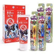 헬로카봇 피규어 2단계 키즈칫솔 4개+딸기향 치약 2개