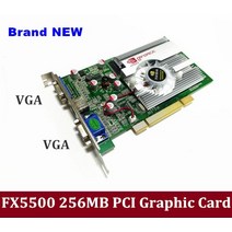 100% 고품질 nVIDIA GeForce FX5500 PCI 그래픽 카드 FX 256MB 128bit DDR VGA / 비디오, 한개옵션0