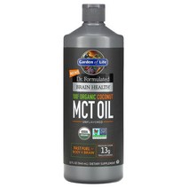 가든오브라이프 닥터 포뮬레이티드 두뇌 건강 100% 유기농 코코넛 오일 무맛 946ml(32fl oz), 32 액상 온스