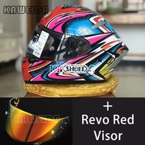 쇼에이 헬멧 풀페이스 반모 X14 X-14 2019 레드 카토 다이지로 TC-1 전체 얼굴 레이싱 오토바이 Casco 드 Motocicleta, L, Revo Red Gold