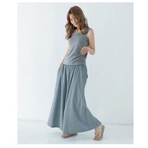 여성 여자 여름 통넓은 와이드 고무줄 밴딩 린넨 치마 바지