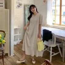 [제작] [리얼핏]프렌크 플라워 롱 원피스 69959 빅사이즈 여성의류