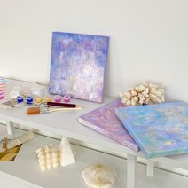 백드롭 페인팅 나이프 세트 금박 DIY 그림 키트 미아아트, 4. 그린_휴일의 차분한 저녁, 2호