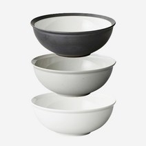 킨토 림 볼 180mm 공기 대접 도자기그릇 3색상, 블랙