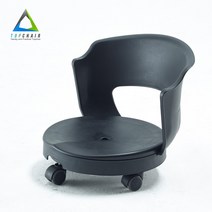 탑체어 앉은뱅이 회전 좌식의자, 앉은뱅이의자 등받이형_블랙